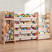 JUOIFIP 60.7" Toy Storage Organizer with Bookshelf only