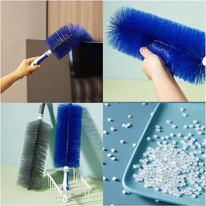 Flexible Fan Dusting Brush, Bendable Fan Duster- Multifunctional Microfiber Fan Dusting Brush, Fan Cleaning Brush (2*Gray)