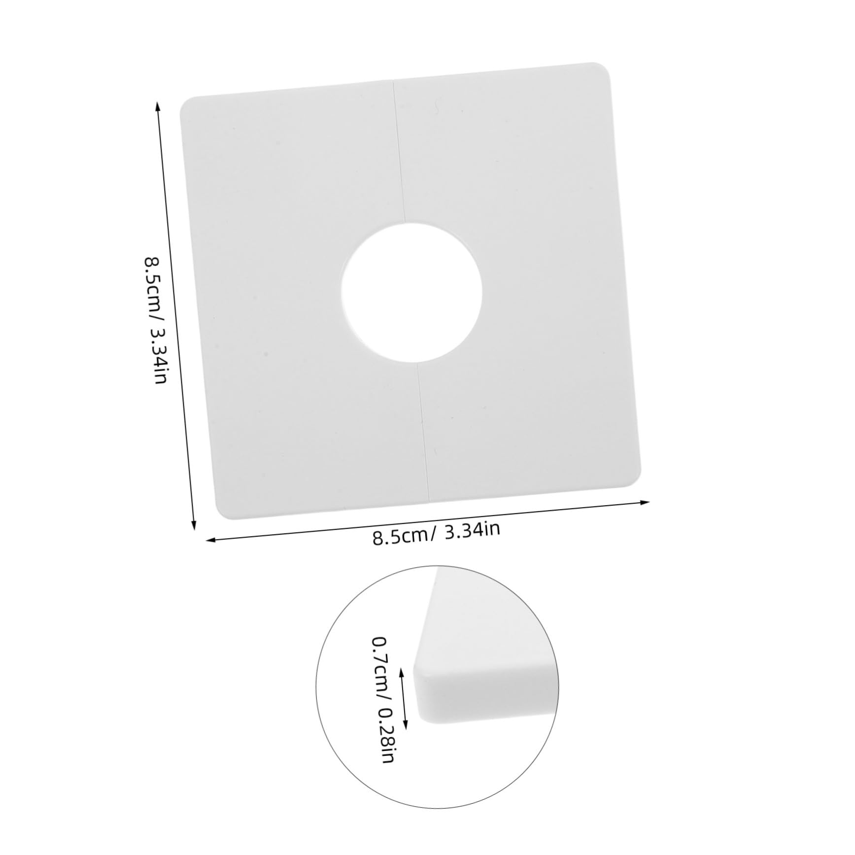 Cabilock 2Pcs Self Adhesive Square Wall Hole Cover Caps Plastic Protector for Air Conditioner Decorative Wall Vent DIY Drill Hole Cover