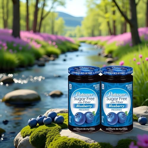 VALUBNDL: Polaner Sugar Free Blueberry Preserves β 2 Pack (383g Jars) β Keto Friendly & Diabetic Safe β 0g Added Sugar with Dietary Fiber β VALUBNDL Signature Bundle - 4