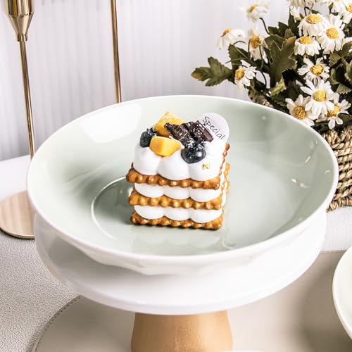 Anveena 8 Inch Porcelain Dinner Plates Set, Cream green Salad Serving Plates, Set of 6 - Microwave, Oven, Dishwasher Safe, Scratch-Resistant by Anveena - Image 6