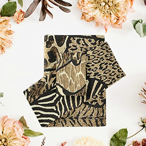 Naanle Towel 3 Piece Set Vintage Animal Print Leopard Bath Towels Set For Bathroom Highly Absorbent Cotton, Large Bath Towel+Hand Towel+Washcloth, Pack Of 3 Softness Towels For Decoration #TOP5