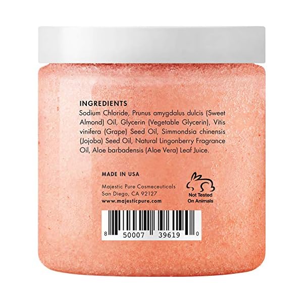 Himalayan Salt Body Scrub with Lingonberry, Exfoliating Salt Scrub to Exfoliate & Moisturize Skin, Deep Cleansing for Women and Men - 10 oz