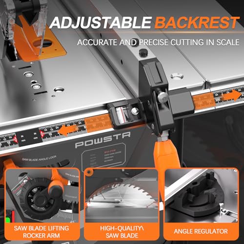 POWSTR Table Saw with 98% Dust Collection