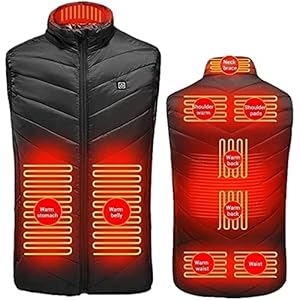 joyvio Verwarming vest for mannen en vrouw met port USB Verwarming 3 niveaus van stooktemperatuur elektrisch, wasbaar…