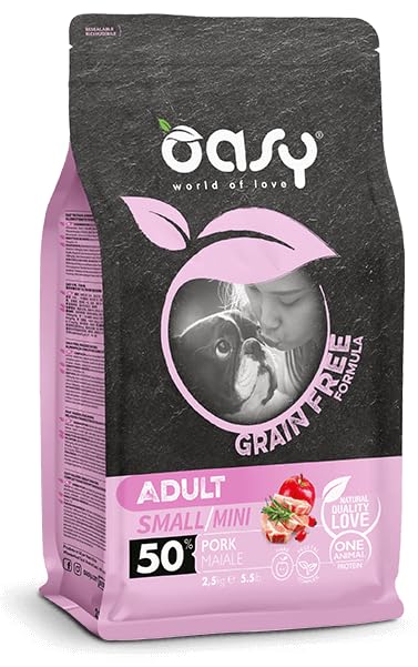 Cibo Secco per Cani Adulti Taglia Piccola, Grain Free, Gusto Maiale, Senza Glutine, 800 g