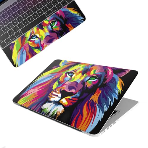 Image of Galaxsia Coloured Tiger Top+Wrist Pad Vinyl Laptop Skin /Sticker /Cover Upto 15.6 Inches Laptops Laminated-Removable-HD Quality Compatible for Hp-Dell-Sony-Lenovo-Asus etc.(15x10 Inches)