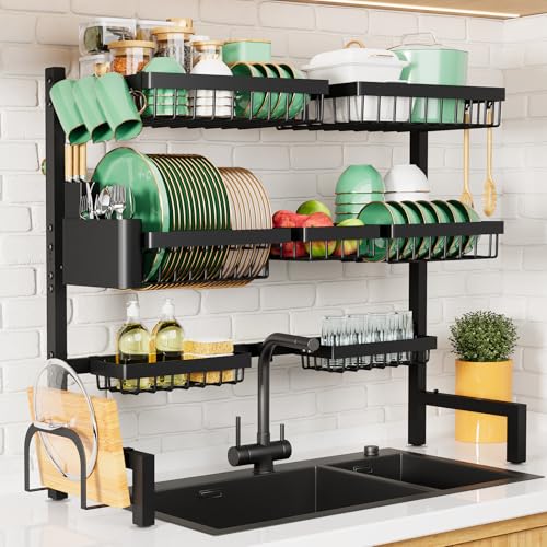 Kitsure Adjustable Over The Sink Dish Drying Rack, 31.5" -39.4" x 30.3"