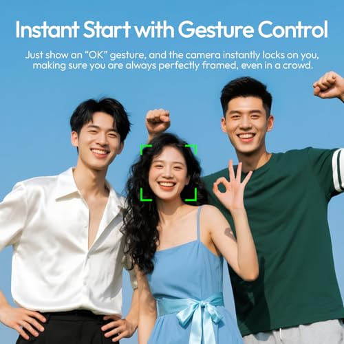 Ulanzi TT23 Trípode con Seguimiento Automático de Rostro para Móvil, 165 cm Palo Selfie con Rotación 360° con Mando a Distancia Bluetooth y Control por Gestos para iPhone/Cámara de Acción - imagen 5