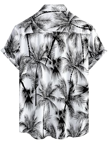 Image of JOTOOK Mens Hawaiian Shirt Short Sleeve Button Down Tropical Shirts Casual Floral Summer Beach Shirt