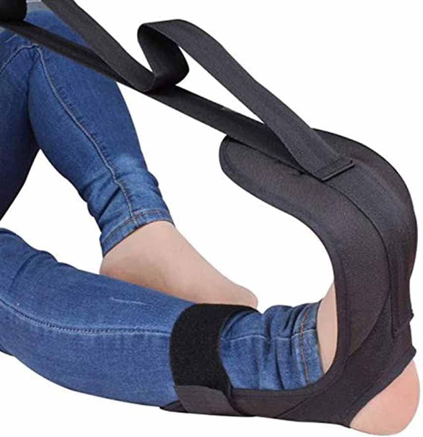 DDSHUNYoga Stretching Strap, Leg Stretcher, Ankle Ligament Stretcher, Black, Simple and Functional, Polyester Cotton