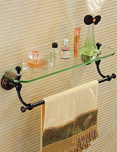 Toallero de baño GZ para ahorrar espacio con repisa de cristal sobre inodoro
