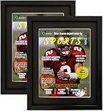 2 Packs Sports Magazine Frame Displays Magazines Measuring 8.5 x 11.25 or 8.25 x 11 inches with Double Black Core Matting, Deep Frame Moulding,...