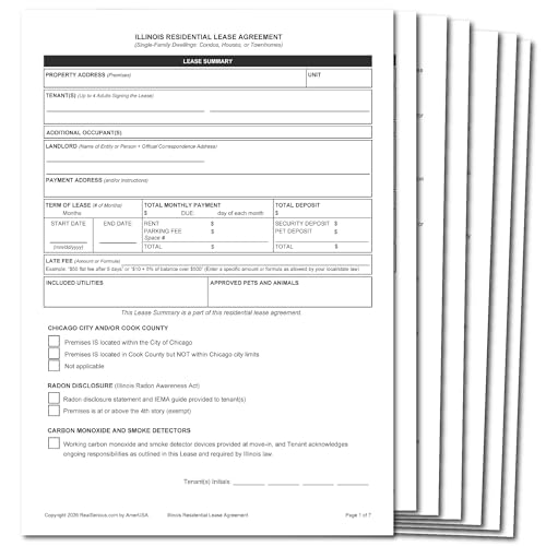 Illinois Lease Agreement – Rental Form for Landlords | Includes