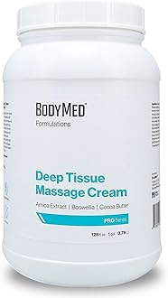 BodyMed Formulations Deep Tissue Massage Cream, 1 gal. – Fragrance-Free, All-Natural Lotion for Massage Therapy – Leaping Bunny Certified – with Arnica Extract & Jojoba – Non-Staining, & Paraben Free