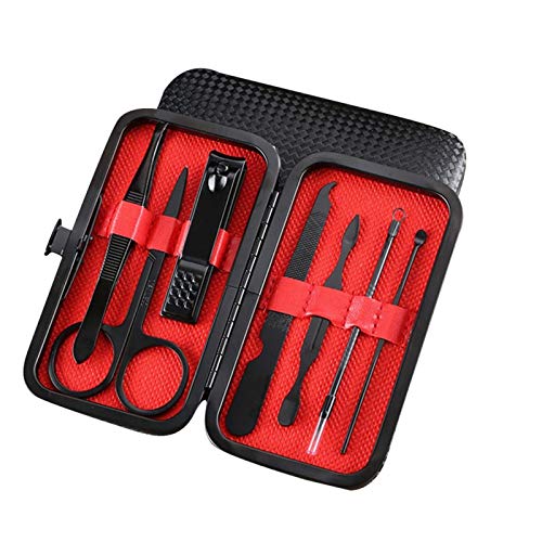 7-18 Unids/Set Juego de Cortadores de Uñas de Acero Inoxidable Kits de Cortaúñas Bolsa Plegable Manicura Herramienta de Belleza Cortador de Uñas Pedicura Dedo(7pcs)