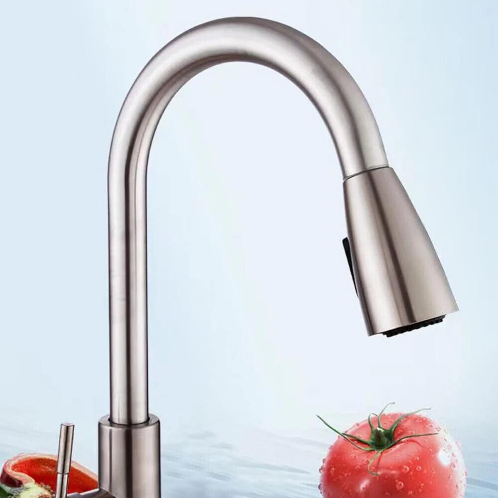 Inllex kitchen faucet kitchen tap Faucet Brushed Nickel Sink Mixer Taps Stainless Steel Single Lever Pull-Out Kitchen Mixer Dual Sprayer Functions Shower Head (Silver Faucet) (B0CH3LNR8R) Amazon Price History, Amazon Price Tracker