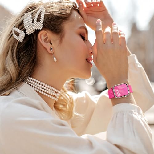 Image of 8 Pack Braided Stretchy Solo Loop Compatible with Apple Watch Bands Women