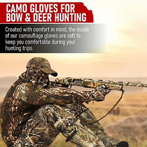 Decoypro Touchscreen Hunting Gloves For Men - Camo Gloves For Bow & Deer Hunting With Textured Grip Palm & Soft Lining - Lightweight Touchscreen Gloves & Hunting Accessories – One Size Fits Most L-Xl #TOP3