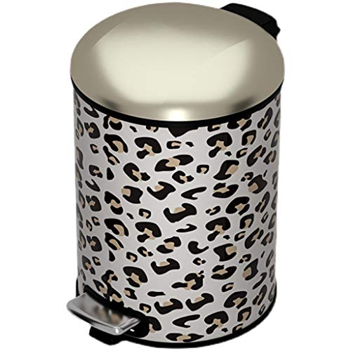 8L Black White Bedroom Marble Trash Can Kitchen Cute Bathroom Bucket Garbage Bin (Color : A) (A) image 4