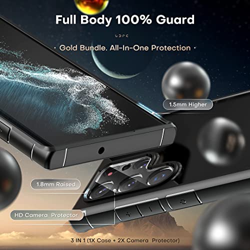 Image of TOCOL for Samsung Galaxy S22 Ultra Case, Translucent Matte Hard Back [Military Grade Shockproof] Slim Fit Protective Cover for Galaxy S22 Ultra Case 6.8'', Matte Black