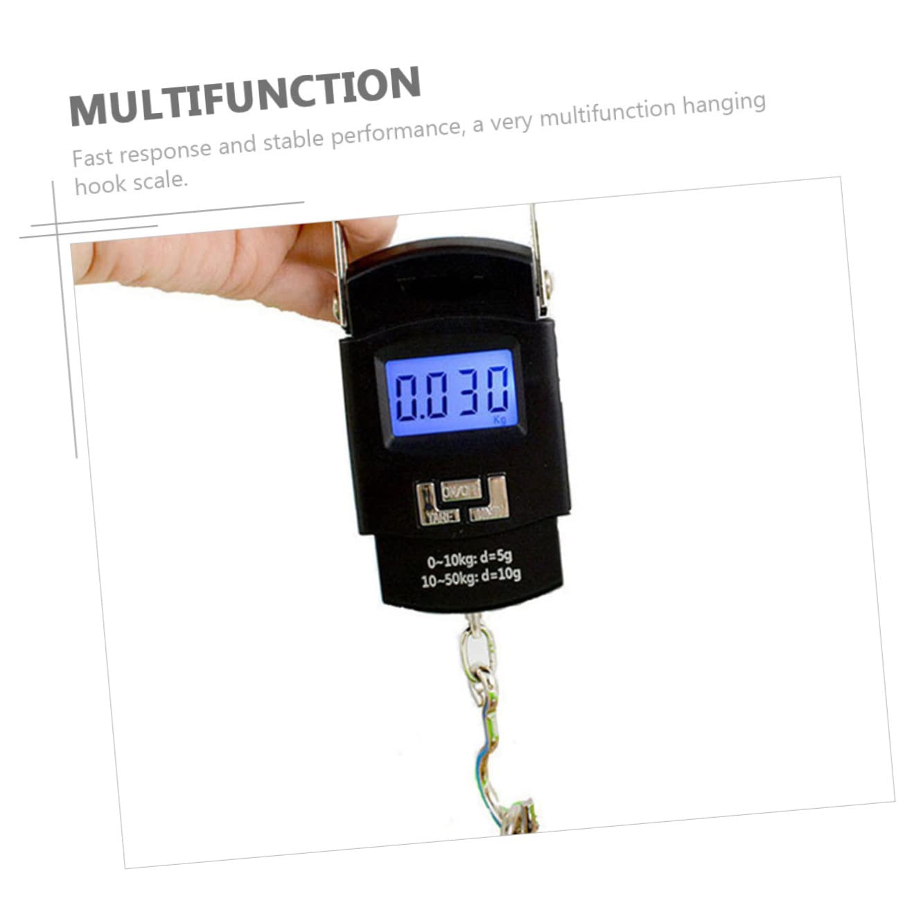 Mikikit Electronic Luggage Scale Fishing Weight Scale Home Use Portable Accurate Digital LCD Display
