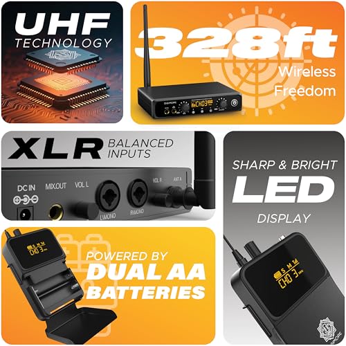 Image of DIGIMORE UHF in-Ear Monitor Receiver with Earphones | Stereo Output | 328ft Range | Connect up-to 99 Body Packs with Only D-800 Pro (D-800 Pro Bodypack)