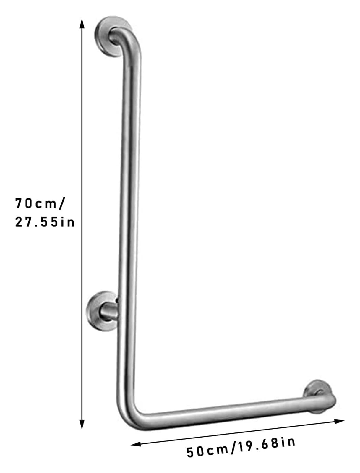 Barras de Apoyo para baño, manija de Ducha de Pared en Forma de L, pasamanos Auxiliar para Personas Mayores, de Acero Inoxidable Antideslizante.