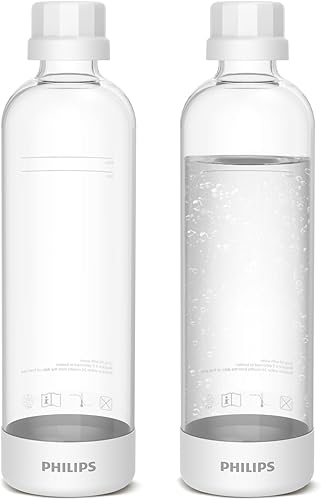 Philips Botellas de carbonatación ADD910WHOQ37, paquete doble de 1 litro, botellas de agua reutilizables para mascotas compatibles con fabricante de