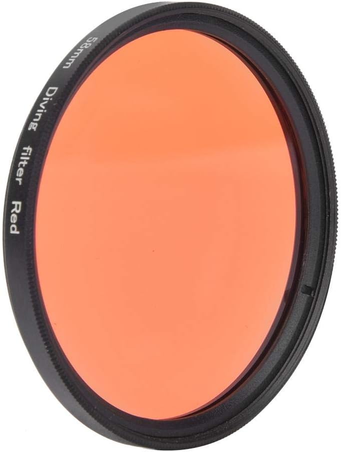 58mm Red Lens Filter, Optical Glass Underwater Diving 58mm Waterproof Red Lens Filter Photography Accessory with 16X Macro Lens for 5 Action Sports Camera