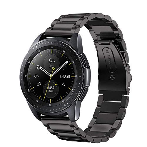 V-MORO Compatible with Galaxy Watch Active 2 44mm Strap, 20mm Solid Stainless Steel Strap for Galaxy Watch 42mm/Samsung Galaxy Watch Active 40mm Smartwatch