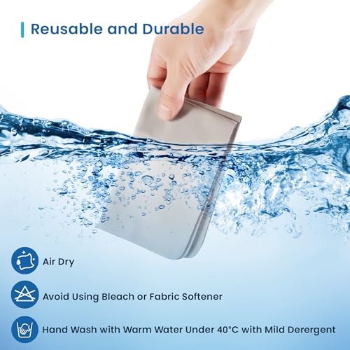Ewent Mikrofaserhülle und Reinigungstuch, 2-in-1 Tuch, Schutz für Laptop 13/15/16 Zoll Bildschirm und Tastatur, Reinigung von Bildschirmen und Linsen, Antistatisch, Ultraweich, Grau – 29x18,6 cm
