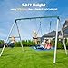 Hapfan 7.3ft Tall Heavy Duty Swing Set, 3 Swings Metal Swing Sets for Backyard, Big Kids Playset for Playground Outdoor (Patented)
