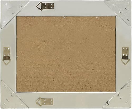 Miniatura 3 de vidaXL Espejo de pared clásico, diseño de estilo barroco, borde biselado, fácil de instalar, marco de madera, acabado plateado, forma rectangular,