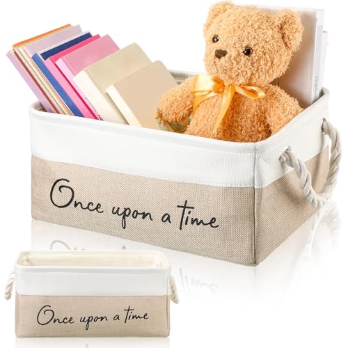 Image of Marsui Book Lover Gifts Once Upon a Time Book Storage Basket Bin Bookish Accessories Bookworm & Librarian Gift for Club Members Student Teacher Reading Accessories