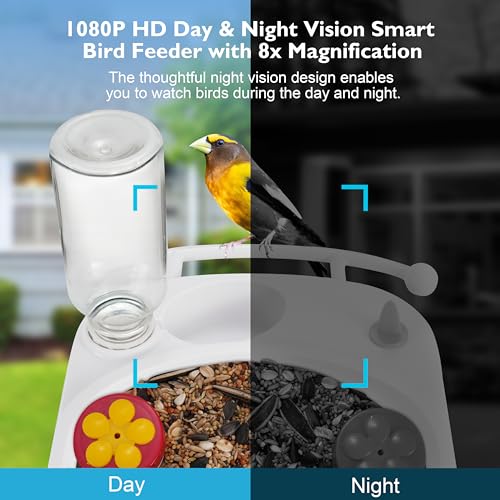 T-TICCI-Smart-Bird-Feeder-with-Camera-Solar-Powered-AI-Identify-Bird-Species-Camera-Bird-Feeders-for-Outside-Instant-Notifications-Bird-House-with-Camera-IP65-Weatherproof-Bird-Watching-Gifts