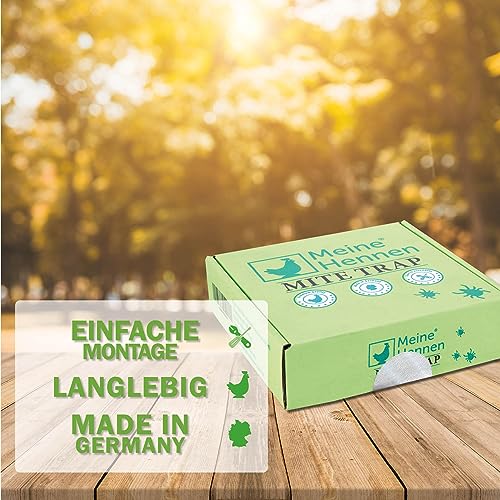 MeineHennen Original Milbensperre/Milbenfalle, der Milbenschutz Hühner - Einfache Montage im Hühnerstall - effektive Bekämpfung der roten Vogelmilbe/Hühnermilbe - Set mit Zwei Milbenfallen