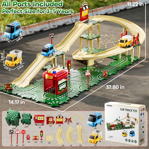 56% Off KIZONLY Puzzle Racer Kids Car Track Set with 3 Cars