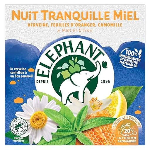 Elephant Infusion Noche tranquila Miel Limón 20 sobres | Ya disponible en tu tienda friki favorita! En mundofriki.es!