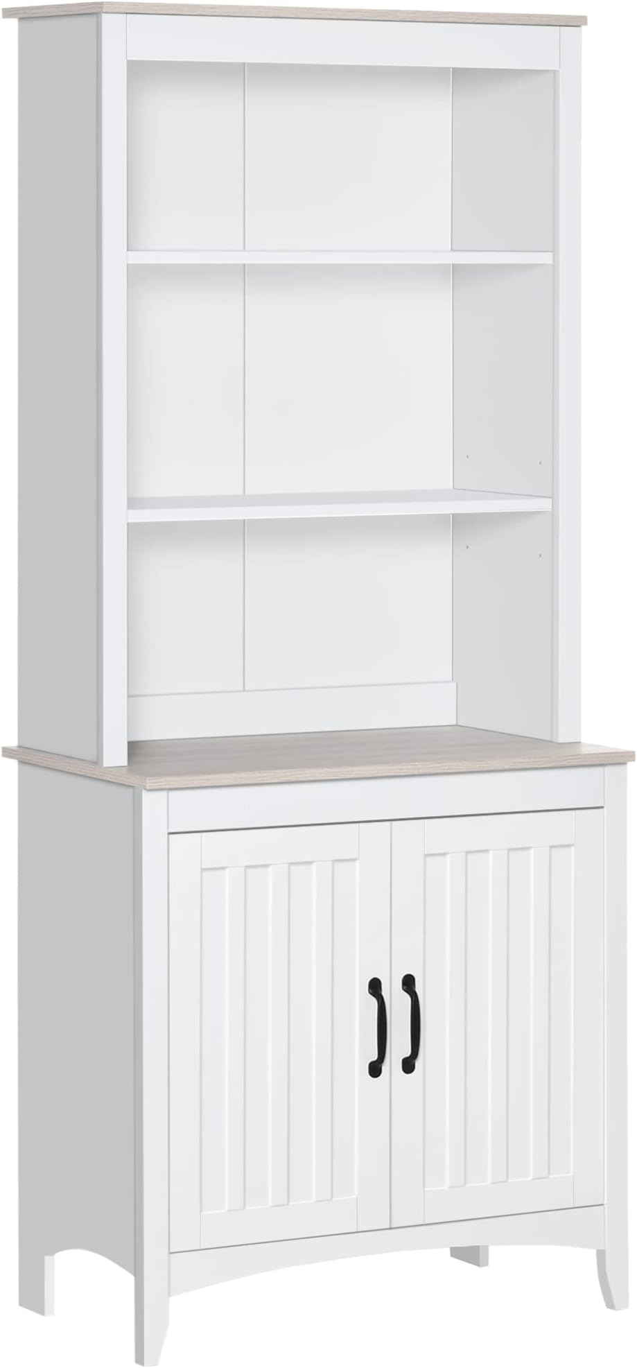 Buffet De Cuisine Gris 60x40x150cm – 2 Portes, 3 Tiroirs, Rangements Multiples, Bois