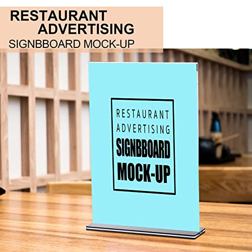 12 Pieces Acrylic Sign Holder 8.5 X 11 Plastic Table Top Display Stand Clear Vertical Double Sided Picture Poster Frames T Shape For Restaurant Menu Office Documents Store Promotions Display #TOP5