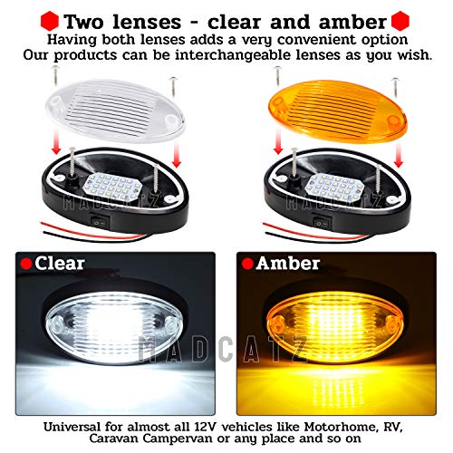 image for (Pack of 4) MADCATZ 6.3” Cool White Light 24 LED 2835 SMD Oval Exter