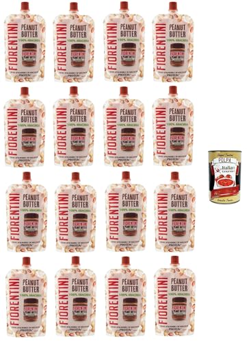 Fiorentini Mantequilla de cacahuete 100% arachidi en bolsa, 100% cacahuetes, 16 x 100 g + Polpa italiana gourmet 400 g