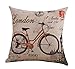 Styl retro vintage rower poszewka na poduszkę poszewka na poduszkę dekoracyjna mieszanka bawełny len poszewka na poduszkę na sofę 45 cm x 45 cm (rower vintage w stylu retro) (6)
