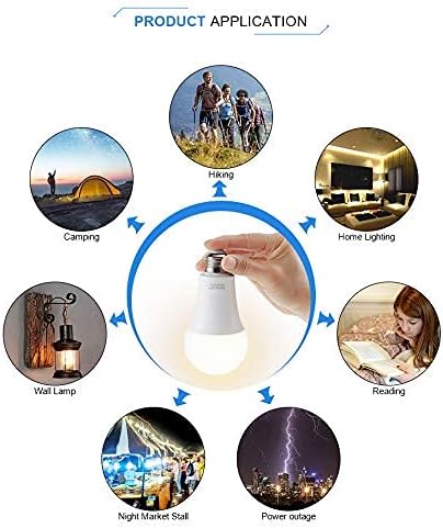 Miniatura 8 de Bombilla LED de emergencia recargable JackonLux Multi-función Batería de reserva Luz de emergencia para corte de energía Camping Actividad al aire