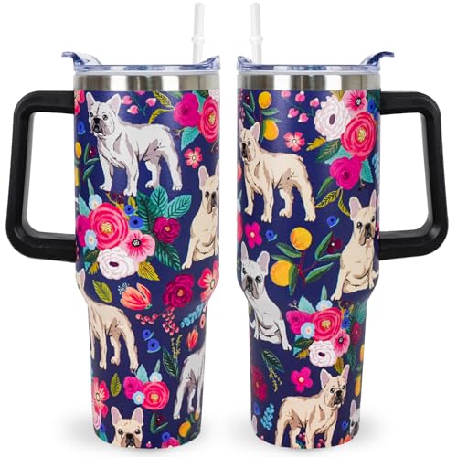 French Bulldog Gifts Dog Tumbler Cup for Women Men 40oz Stainless...