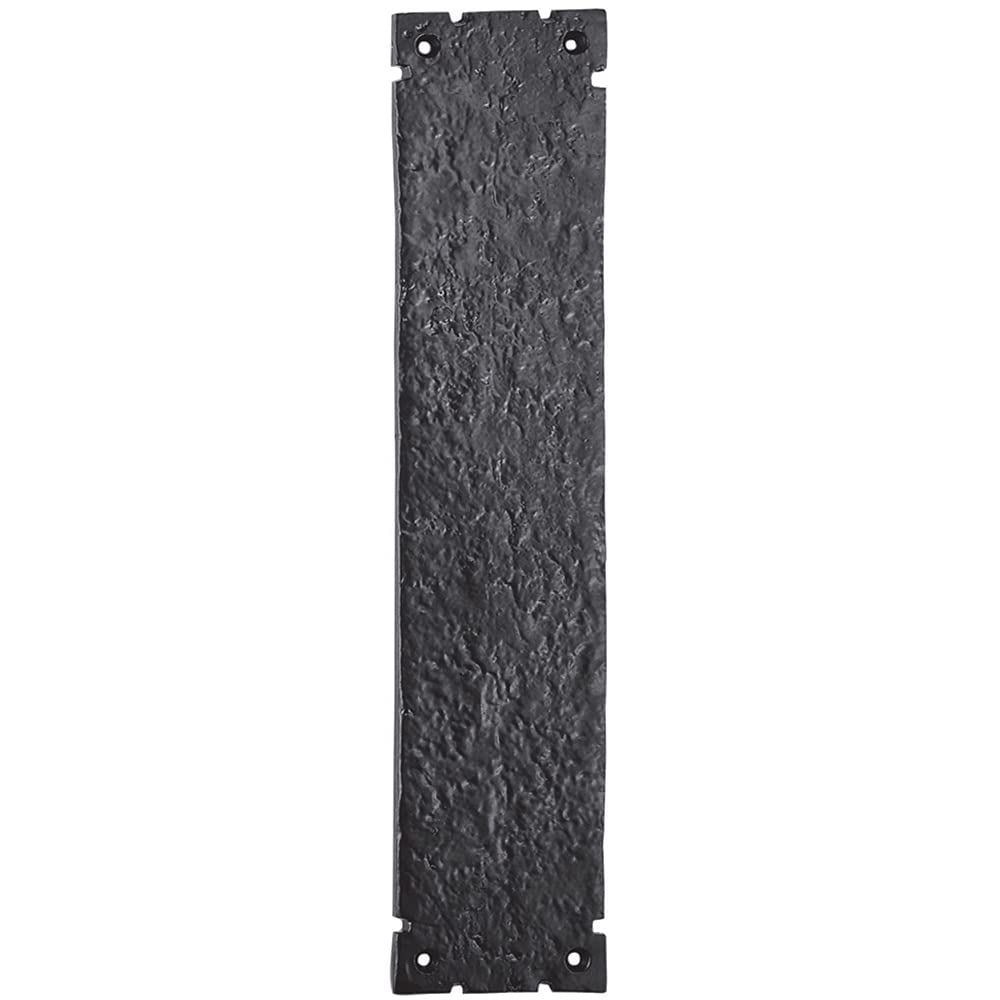 Loops Black Antique Traditional Forged Door Finger Plate - 315 X 67Mm - Textured Finish | Traditional Protective Door Push Plate -Ornate Door Finger Plate - Plain/Push/Pull Engraved Options
