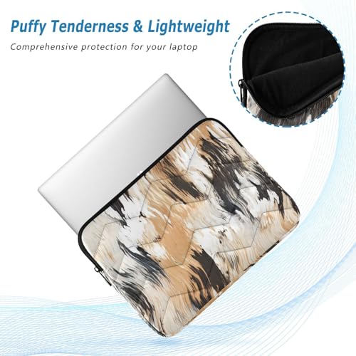 Funda para portátil 13-14 pulgadas impermeable marrón claro y negro miniatura 5