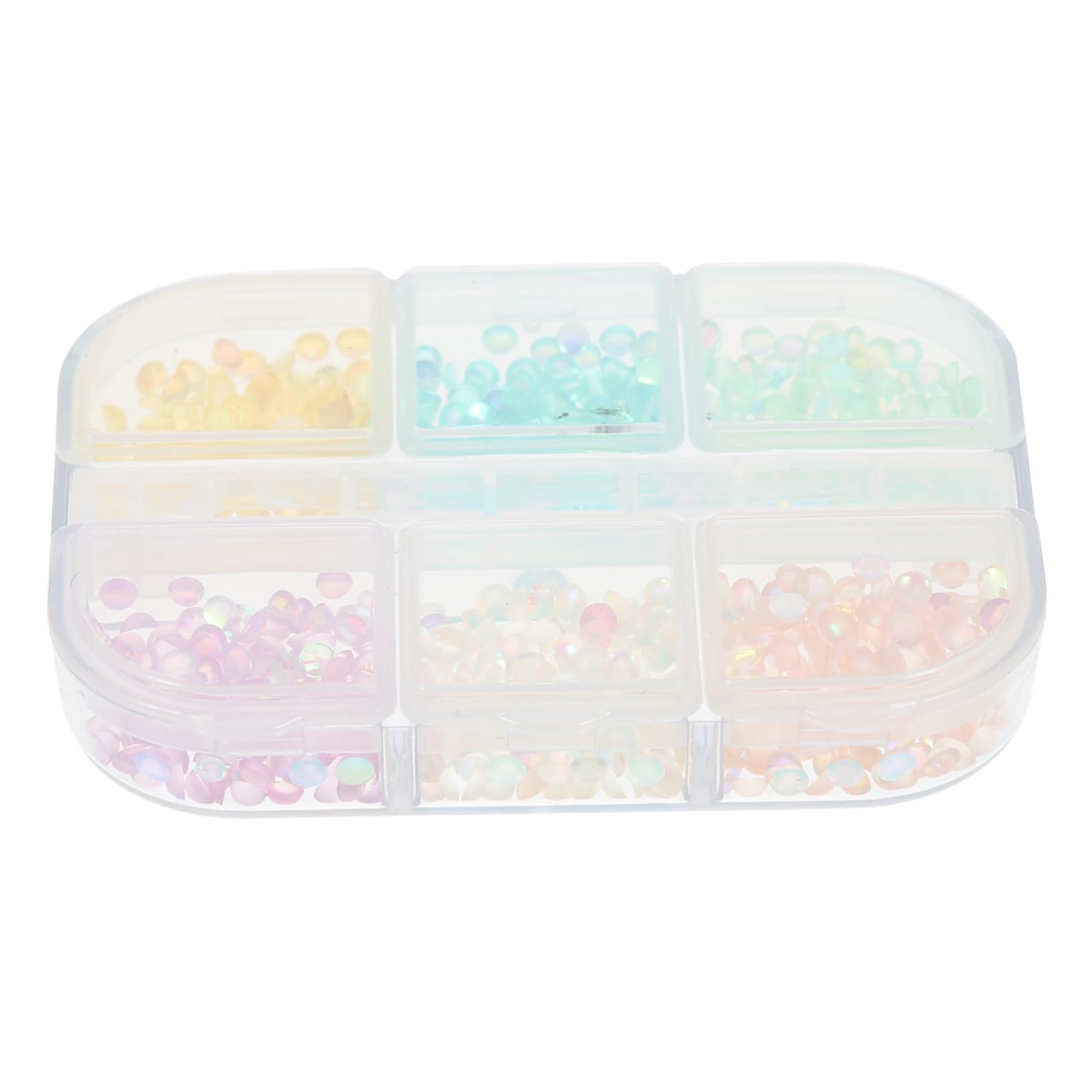 Didiseaon Unique Nail Ornament Mermaid Bead Jewelry DIY Set 6 Color Box for Home or Salon Use