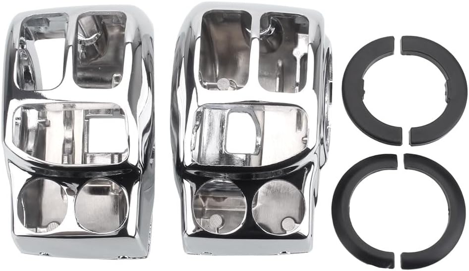 Handlebar Switch Housing Kit Fit for 2014-Later Harley Touring Electra Glide Road Glide Street Glide Road King Tri Glide Freewheeler (Chrome)